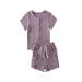 Sunisery Baby Girls Clothes Plain Short Sleeve T-Shirt + Shorts Outfits Set