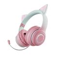 Pristin Headset Cat Ear 3.5mm Wired Wireless BT5.3 Over-Ear 40mm Bass Kids (Color Optional) BT5.3 Ear 3.5mm Mic TF Play/Wired Bass Built-in Mic Play/Wired Mode On-Ear Ear Over-Ear 40mm 6588