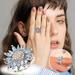Augper RingsLadies Fashion Blue Sunflower Diamond Fashion Jewelry