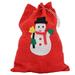 30x40cm Christmas Costumes Fabric Santa Claus Gift Sack with Cord Drawstring Candy Bags Treat Goodie Bag Sweet Candy Xmas Stocking Stuffers Handbag (Random Style)