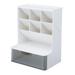 BrowQuartz Drawer-type Storage Box Multi-layer Desktop Organizer Dust-proof Stationery Portable Lightweight Cosmetic Case White Shelf Gray Drawer