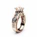 Augper RingsFashion Women Color Separation Rose Gold Wedding Engagement Floral