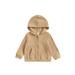 Kids Hoodie Long Sleeve Hooded Zip-up Hoodie Solid Sweatshirt Jacket