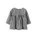 aturustex Baby Girls Fall Dress Long Sleeve Round Neck Plaid Print Dress