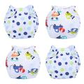 JUNWELL 4Pcs Baby Urinary Pants Baby Cartoon Training Pants Learning Pants Children s Velvet Urinary Pants (2 * Blue Dots+2 * Cars)