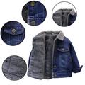 Godderr Baby Padded Denim Jacket 1-8y Toddler Fashion Thick Outerwear Coat Long Sleeve Button down Jacket for Baby Boys