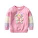 ASFGIMUJ Girls Sweaters Boys Girls Winter Long Sleeve Flower Butterfly Embroidery Beaded Knit Sweater Warm Sweater For Children Clothes Knit Sweater Pink 5 Years-6 Years