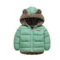 PURJKPU Baby Boys Girls Winter Jacket Fleece Lined Down Cotton Windproof Warm Hooded Puffer Coats With Bear Ear Hoodie Mint Green 110