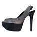 Jessica Simpson Shoes | Jessica Simpson Silver And Black Platform Peep Toe Sling Heel 8 | Color: Black/Silver | Size: 8