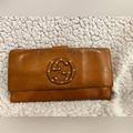 Gucci Bags | Gucci Vintage Cognac Checkbook Wallet | Color: Brown/Tan | Size: Os