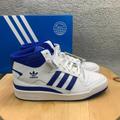Adidas Shoes | Adidas Forum Mid Mens Size 10 Shoes White Blue Leather Basketball Sneakers New | Color: White | Size: 11