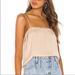 Free People Tops | Free People Intimately | Cream Tan Lace Silky Satin Cami Top Size Sm Beyond Me | Color: Cream/Tan | Size: S