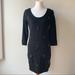 Jessica Simpson Dresses | Jessica Simpson Black Beaded Cotton Fitted Dress Knee Length Size Medium | Color: Black/Silver | Size: M