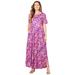 Plus Size Women's Scoopneck Maxi Dress by Catherines in Prism Pink Bias Tie Dye (Size 1X)
