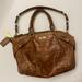 Coach Bags | Coach Croc Embossed Brown Leather Shoulder Bag Gold Hardware | Color: Brown | Size: Os