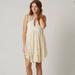 Free People Dresses | Free People Don't You Dare Ivory Lace Sleeveless Keyhole Neck Boho Mini Dress | Color: Cream/White | Size: Xs