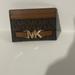 Michael Kors Bags | Michael Kors Reed Card Holder Case Wallet Leather | Color: Brown/Gold | Size: Os