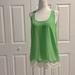 Lilly Pulitzer Tops | Lilly Pulitzer 100% Silk Tank Top With Double Scalloped Edging At Hem | Color: Green/White | Size: S