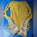 Free People Tops | Free People, We The Free Thermal, Long Sleeve Tee Shirt/ Crocheted Cuff Xs | Color: Yellow | Size: Xs