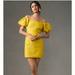 Anthropologie Dresses | Anthropologie Let Me Be Slim Off-The-Shoulder Puff-Sleeve Mini Dress | Color: Gold/Yellow | Size: M