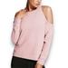 Victoria's Secret Tops | 5/$20 Victoria Sport Cropped Cold Shoulder Sweatshirt | Color: Pink | Size: Xs