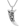 AeraVida Fierce Tiger Tooth Protection Amulet .925 Sterling Silver Pendant Necklace | Sterling Silver Tooth Necklace | Amulet Pendant Necklace | Necklace Jewelry