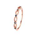 Promise Ring Women, Sapphire Ring Eternity 9K Rose Gold Size T 1/2 Blue Round Sapphire Channel for Engagement Rings Men Wedding Rings for Him