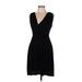 Neesha Casual Dress - A-Line Plunge Sleeveless: Black Solid Dresses - Women's Size Medium