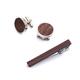 Tie clips Solid Wood Copper Tie Clip Cufflinks Wood Cufflinks Gift Box Men's Clothing Decoration Accessories