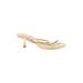 Schutz Heels: Slip-on Kitten Heel Casual Gold Shoes - Women's Size 7 - Open Toe