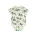 Baby Gap Short Sleeve Onesie: Green Graphic Bottoms - Size 6-12 Month