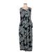 Robbie Bee Casual Dress - Sheath Scoop Neck Sleeveless: Blue Paisley Dresses - Women's Size X-Large - Print Wash