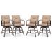 Costway 2/4 PCS Patio Swivel Chairs Counter Height Bar Stool with