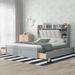 Queen Size Wood Upholstery Platform Bed With Storage Headboard,Shelves And 4 Drawers,Multiple Storage Space