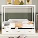 Wooden Canopy Daybed with 3 in 1 Storage Drawers