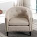 Modern Luxury Linen Fabric Chesterfield Sofa Tufted Barrel Chair Tub Chair Club Chairs,Multi-scene Use