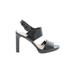 Via Spiga Heels: Slingback Chunky Heel Chic Black Solid Shoes - Women's Size 9 - Open Toe