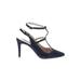 Boden Mule/Clog: Pumps Stilleto Cocktail Party Blue Solid Shoes - Women's Size 37.5 - Pointed Toe