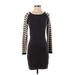 Tart Casual Dress - Bodycon Scoop Neck Long sleeves: Black Dresses - Women's Size Small