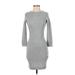 French Connection Casual Dress - Bodycon High Neck 3/4 sleeves: Gray Dresses - New - Women's Size 4