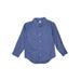 Old Navy Long Sleeve Button Down Shirt: Blue Print Tops - Kids Boy's Size X-Small