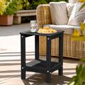 LovoIn Square 12.5 "L x 13.1" W Outdoor Side Table Plastic in Black | 17.3 H x 14.5 W x 14 D in | Wayfair LO-OSTBK-WF3