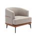 Barrel Chair - Armchair - Wrought Studio™ Contemporary Two-tone Upholstered Barrel Chair: Modern Round Armchair w/ Fabric Upholstery Linen/Fabric | Wayfair