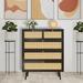 Bay Isle Home™ Analyssia 4 - Drawer Dresser Wood in Black/Brown | 38.58 H x 31.49 W x 15.74 D in | Wayfair 61FFC24FB9C74BC48769CBEDCD437025