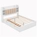 Red Barrel Studio® Velencia Platform Storage Bed Wood & Upholstered/ in White | 47.2 H x 62.9 W x 91.2 D in | Wayfair