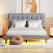 Ivy Bronx Laise Upholstered Platform Bed Metal in Gray | 40 H x 67 W x 85.8 D in | Wayfair 9C505FE6362B42D99A80407BAA71029B