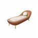 Everly Quinn Maxielle Faux Leather Chaise Lounge Faux Leather/Wood in Orange | 29.53 H x 31.5 W x 82.68 D in | Wayfair