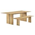 "Amistad 86"" Wood Dining Table and Bench Set - East End Imports EEI-6560-OAK"