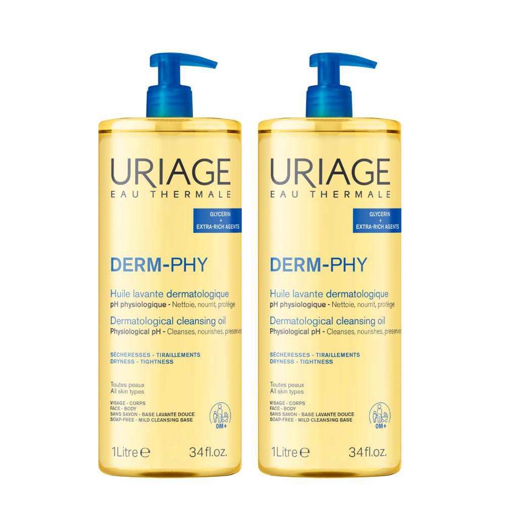 URIAGE DERM-PHY Olio Lavante Dermatologico 1L 2x1000 ml