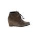 Stuart Weitzman Wedges: Brown Print Shoes - Women's Size 8 1/2 - Almond Toe